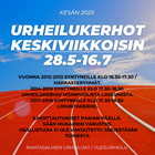 Kesä 2025. 
Urheilukerhot kirkonkylän keskuskentällä. 

Tervetuloa!